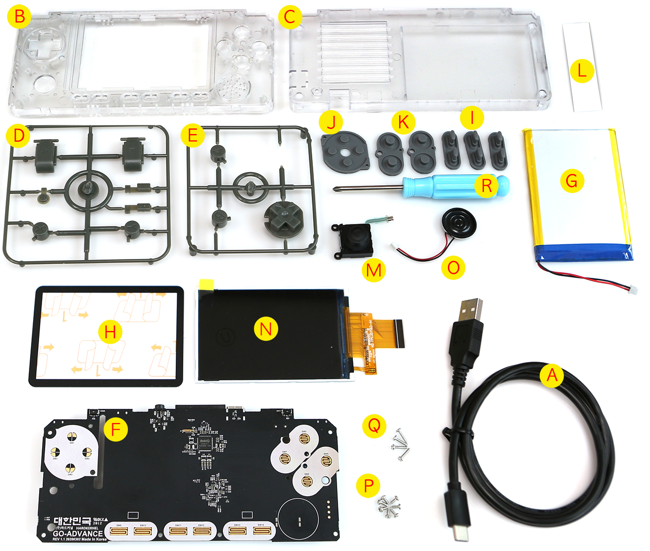 ODROID-GO Advance Black Edition Clear White or Black, DIY or Preassembled!